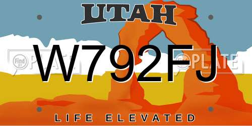 W792FJ Utah License Plate