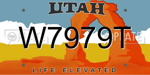 W7979T Utah License Plate