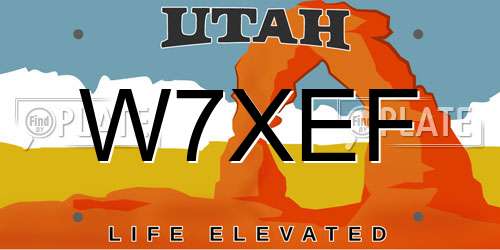 W7XEF Utah License Plate