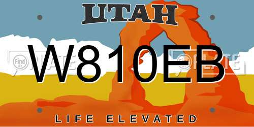 W810EB Utah License Plate