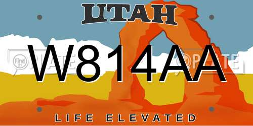W814AA Utah License Plate