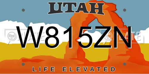 W815ZN Utah License Plate