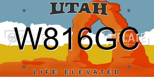 W816GC Utah License Plate