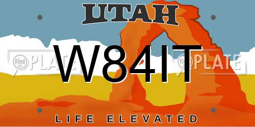 W84IT Utah License Plate