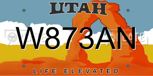 W873AN Utah License Plate