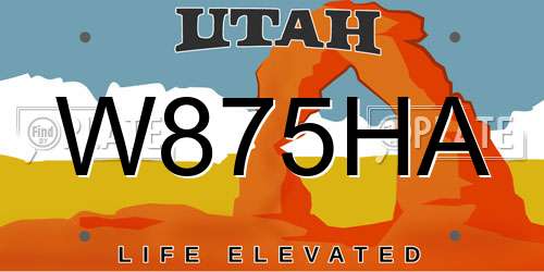W875HA Utah License Plate