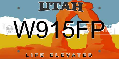 W915FP Utah License Plate