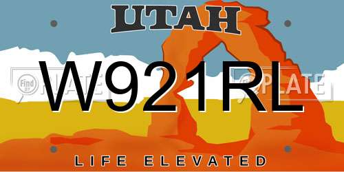 W921RL Utah License Plate