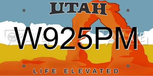 W925PM Utah License Plate