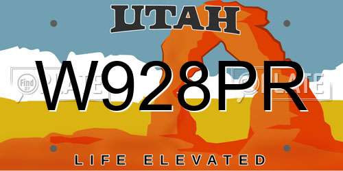 W928PR Utah License Plate