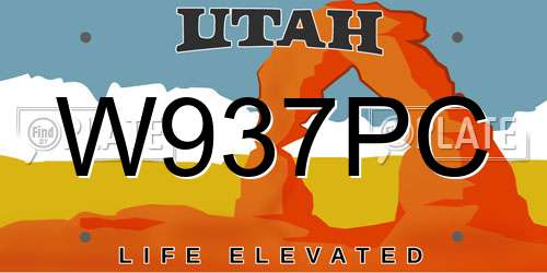 W937PC Utah License Plate