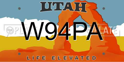 W94PA Utah License Plate