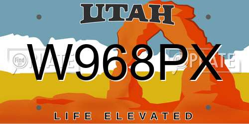 W968PX Utah License Plate
