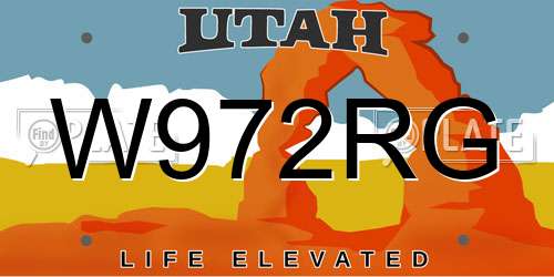 W972RG Utah License Plate