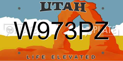 W973PZ Utah License Plate