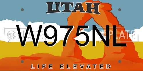 W975NL Utah License Plate