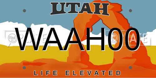 WAAH00 Utah License Plate