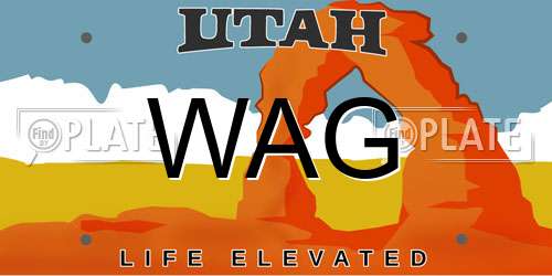 WAG Utah License Plate