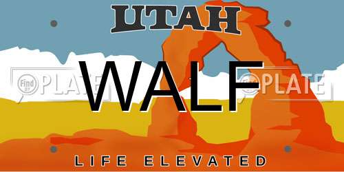 WALF Utah License Plate
