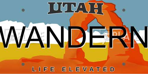 WANDERN Utah License Plate