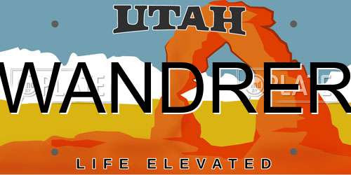WANDRER Utah License Plate