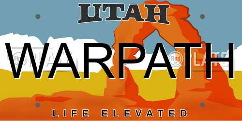 WARPATH Utah License Plate