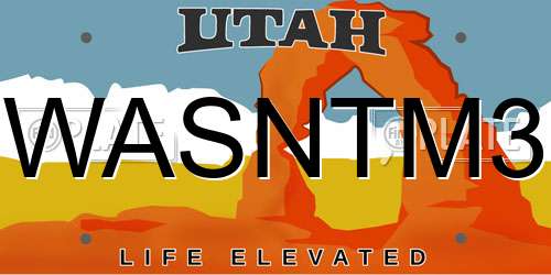 WASNTM3 Utah License Plate