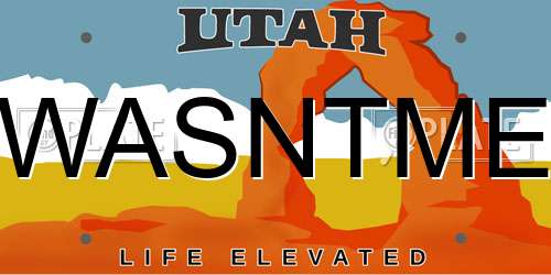 WASNTME Utah License Plate