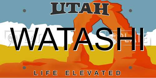 WATASHI Utah License Plate