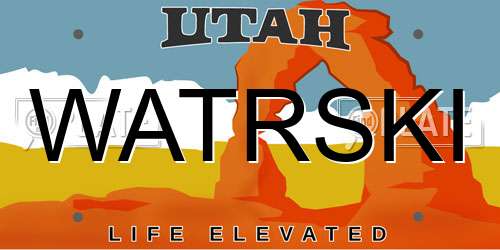WATRSKI Utah License Plate