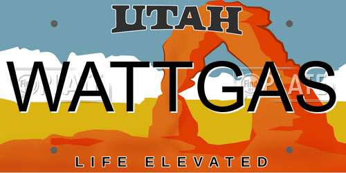 WATTGAS Utah License Plate