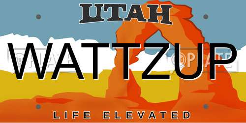 WATTZUP Utah License Plate