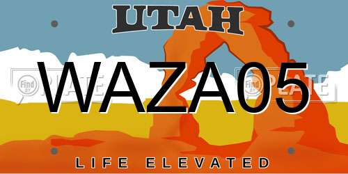 WAZA05 Utah License Plate