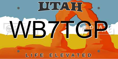 WB7TGP Utah License Plate