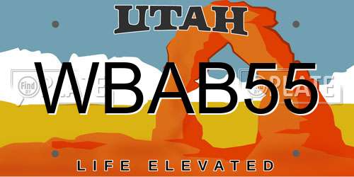 WBAB55 Utah License Plate