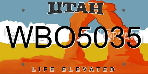 WBO5035 Utah License Plate