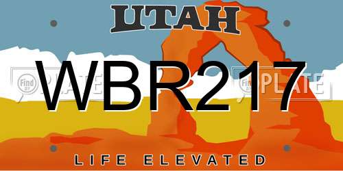 WBR217 Utah License Plate