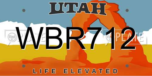 WBR712 Utah License Plate