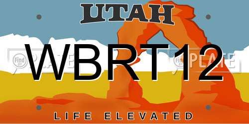 WBRT12 Utah License Plate