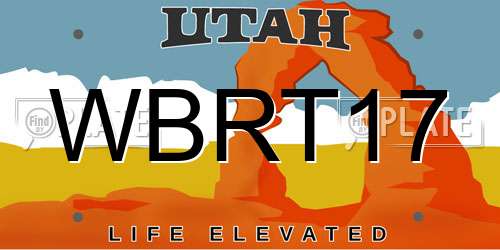 WBRT17 Utah License Plate