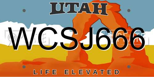 WCSJ666 Utah License Plate