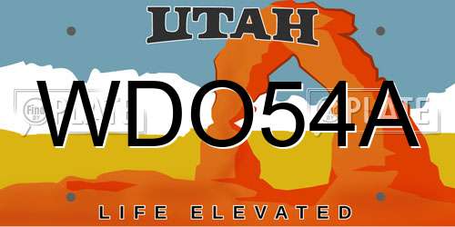 WDO54A Utah License Plate