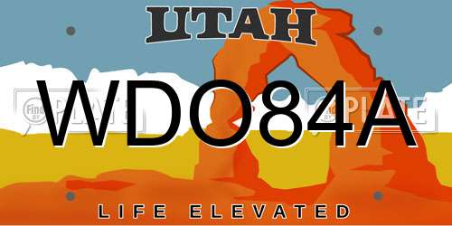 WDO84A Utah License Plate