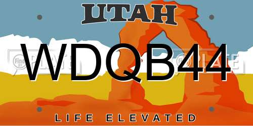 WDQB44 Utah License Plate