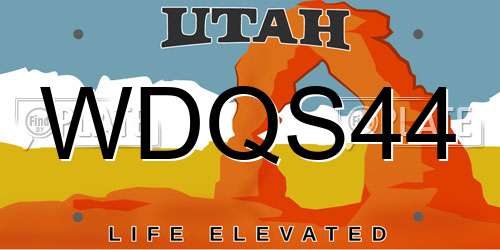 WDQS44 Utah License Plate