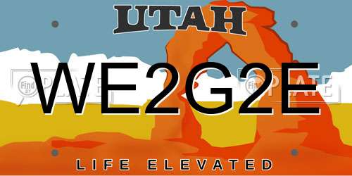 WE2G2E Utah License Plate