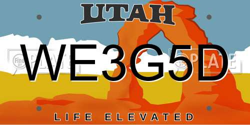 WE3G5D Utah License Plate