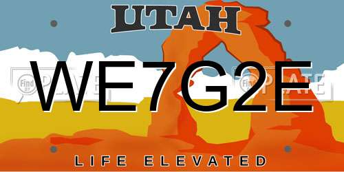 WE7G2E Utah License Plate