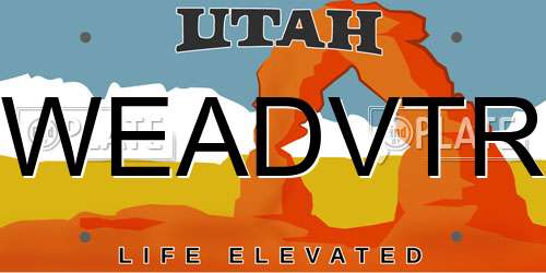 WEADVTR Utah License Plate
