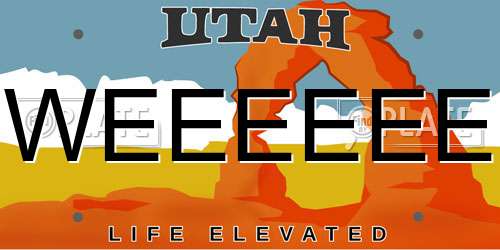 WEEEEEE Utah License Plate
